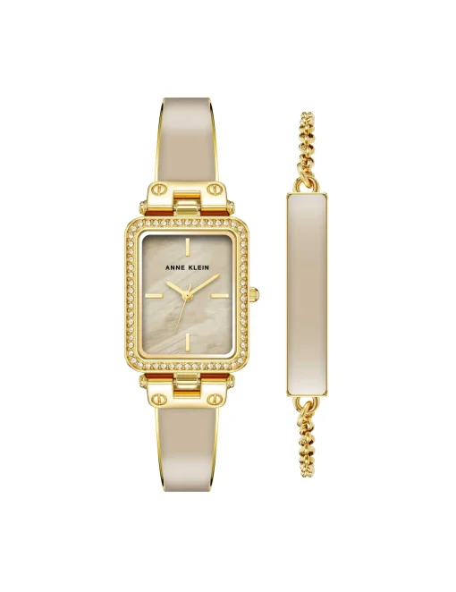 Online Anne Klein Rectangular Case Watch And Bracelet Set