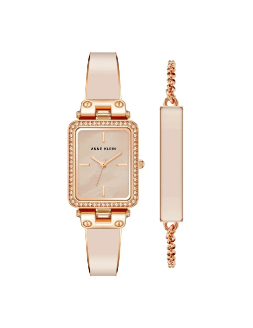 Online Anne Klein Rectangular Case Watch And Bracelet Set