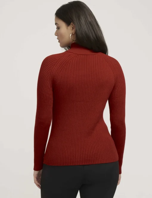 Best Anne Klein Ribbed Raglan Pullover- Sale Titian Red