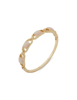 Hot Anne Klein Rose Quartz Oval Hinge Bracelet In Gift Box