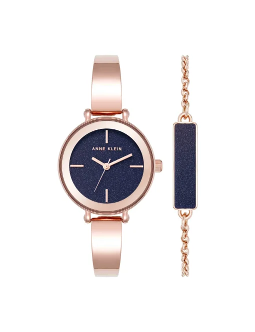 Online Anne Klein Round Gemstone Bangle Watch Set