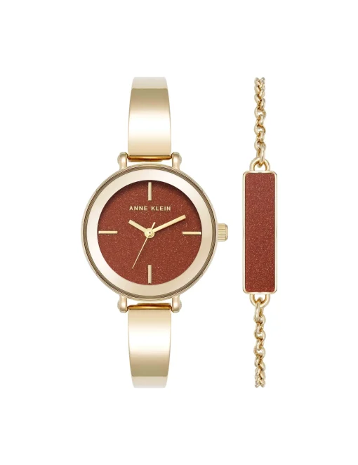 Online Anne Klein Round Gemstone Bangle Watch Set