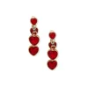 Fashion Anne Klein 2 Row Heart Motif Siam Earrings