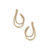 Shop Anne Klein 2 Row Hoop Crystal Earrings