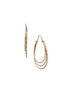 Outlet Anne Klein 3 Row Hoop Earrings