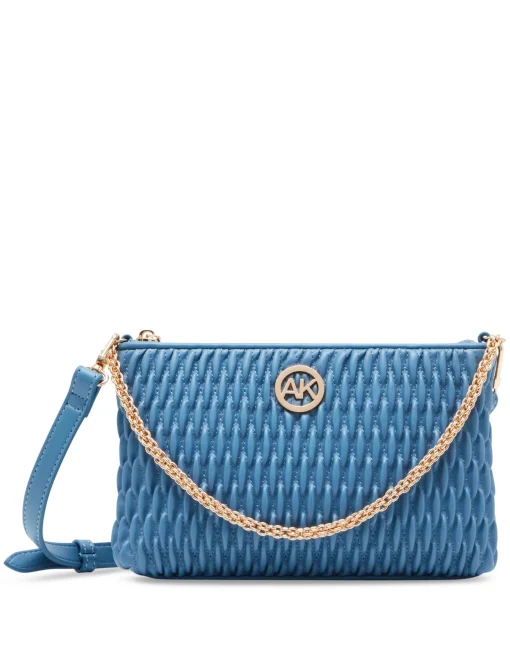 Best Anne Klein Ruched Crossbody With Chain Swag
