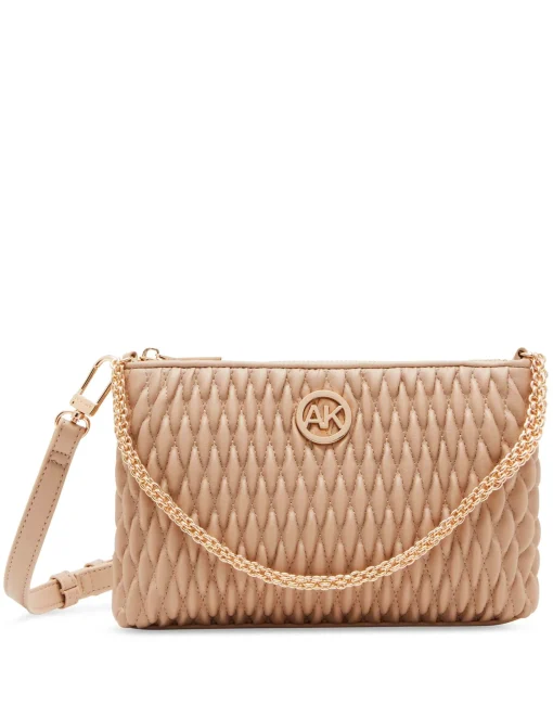 Best Anne Klein Ruched Crossbody With Chain Swag