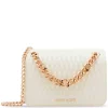New Anne Klein Ruched Flap Crossbody With Oversized Chain Swag