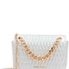 New Anne Klein Ruched Flap Crossbody With Oversized Chain Swag