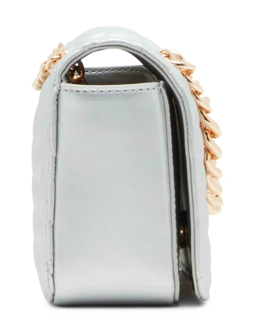 New Anne Klein Ruched Flap Crossbody With Oversized Chain Swag