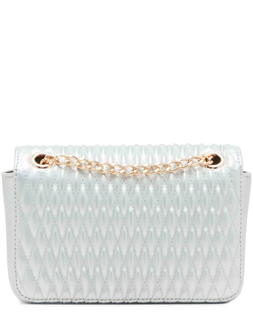 New Anne Klein Ruched Flap Crossbody With Oversized Chain Swag