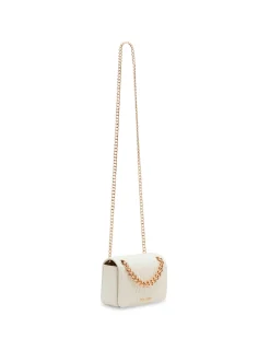 New Anne Klein Ruched Flap Crossbody With Oversized Chain Swag