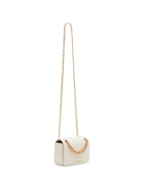 New Anne Klein Ruched Flap Crossbody With Oversized Chain Swag