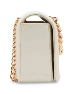 New Anne Klein Ruched Flap Crossbody With Oversized Chain Swag