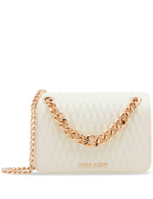 Fashion Anne Klein Ruched Flap Crossbody With Oversized Chain Swag