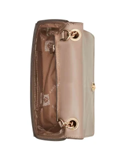 New Anne Klein Ruched Flap Crossbody With Oversized Chain Swag