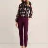 Clearance Anne Klein Ruffle Neck Long Sleeve Blouse Orchid Pink Multi