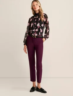 Clearance Anne Klein Ruffle Neck Long Sleeve Blouse Orchid Pink Multi