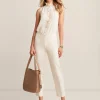 Store Anne Klein Ruffled Collar Sleeveless Button Down