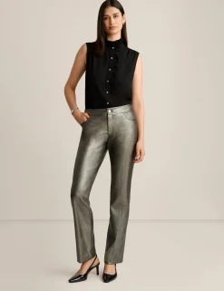 Store Anne Klein Ruffled Collar Sleeveless Button Down