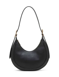Clearance Anne Klein Sculpted Buckle Crescent Shoulder Bag Black