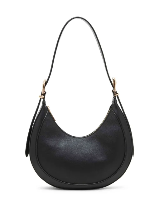 Clearance Anne Klein Sculpted Buckle Crescent Shoulder Bag Black