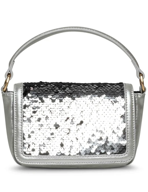 Discount Anne Klein Sequin Mini Flap Crossbody Silver/ Silver