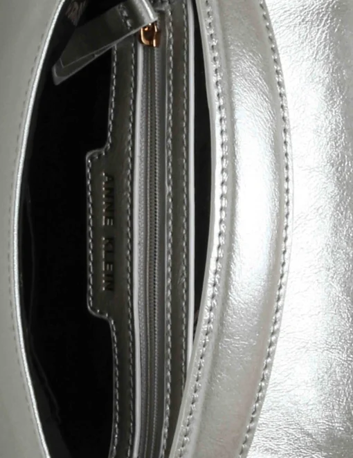 Discount Anne Klein Sequin Mini Flap Crossbody Silver/ Silver