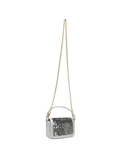 Discount Anne Klein Sequin Mini Flap Crossbody Silver/ Silver