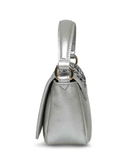 Discount Anne Klein Sequin Mini Flap Crossbody Silver/ Silver
