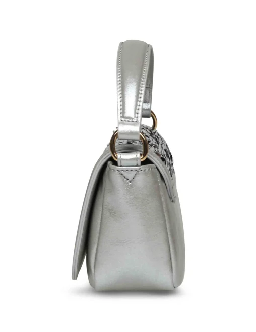 Discount Anne Klein Sequin Mini Flap Crossbody Silver/ Silver
