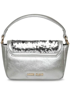 Discount Anne Klein Sequin Mini Flap Crossbody Silver/ Silver