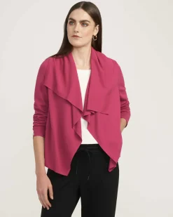 Hot Anne Klein Serenity Knit Drape Front Cardigan- Sale Elderberry