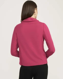 Hot Anne Klein Serenity Knit Drape Front Cardigan- Sale Elderberry