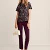 Flash Sale Anne Klein Short Sleeve Blouse With Bateau Neckline Anne Blk/Deep Plum Mlt