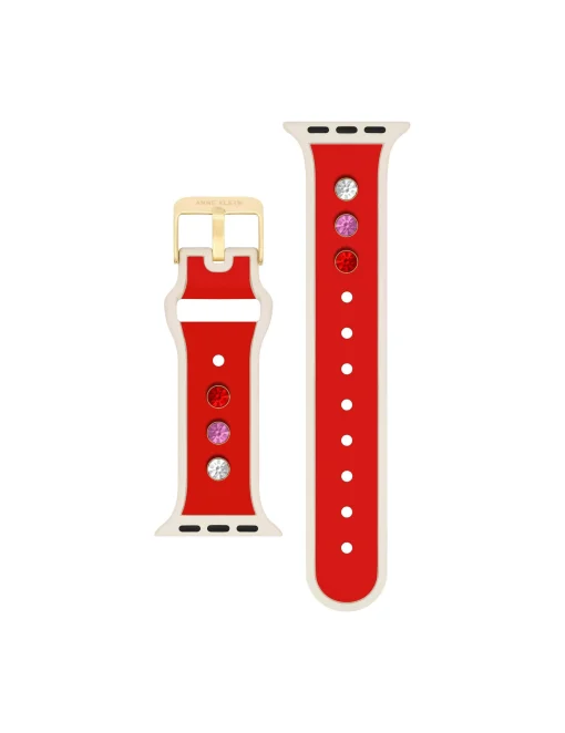 Shop Anne Klein Silicone Band For Apple Watch® With Crystal Charms