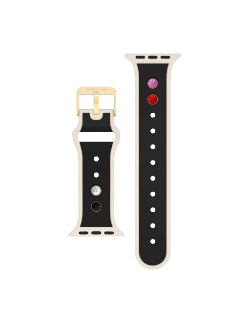 Shop Anne Klein Silicone Band For Apple Watch® With Crystal Charms