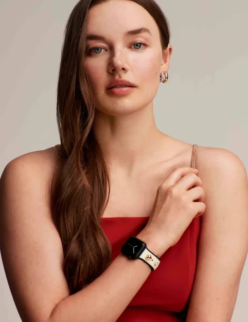 Shop Anne Klein Silicone Band For Apple Watch® With Crystal Charms