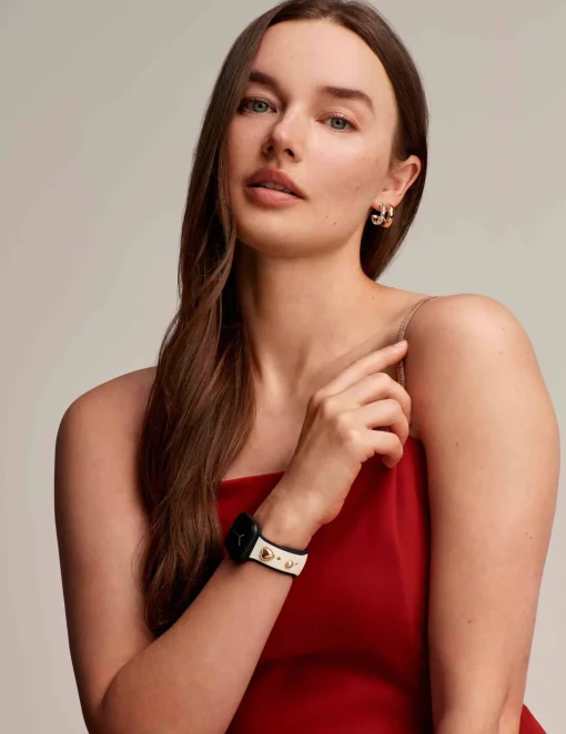 Shop Anne Klein Silicone Band For Apple Watch® With Crystal Charms