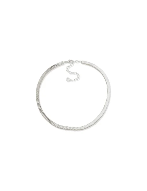 Fashion Anne Klein Silver Disc Chain Collar Necklace