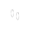Fashion Anne Klein Silver Large Oval Hoop Earrings
