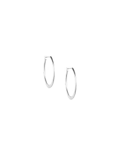 Fashion Anne Klein Silver Large Oval Hoop Earrings