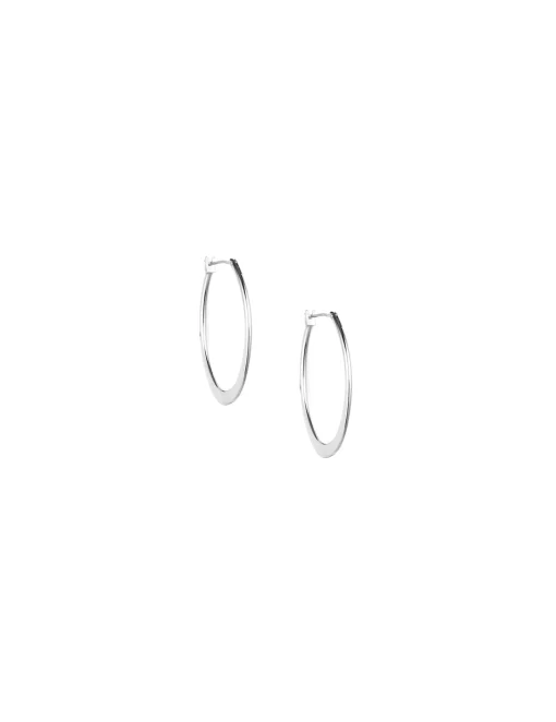 Fashion Anne Klein Silver Large Oval Hoop Earrings