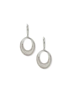 Cheap Anne Klein Silver Open Oval Drop Earrings
