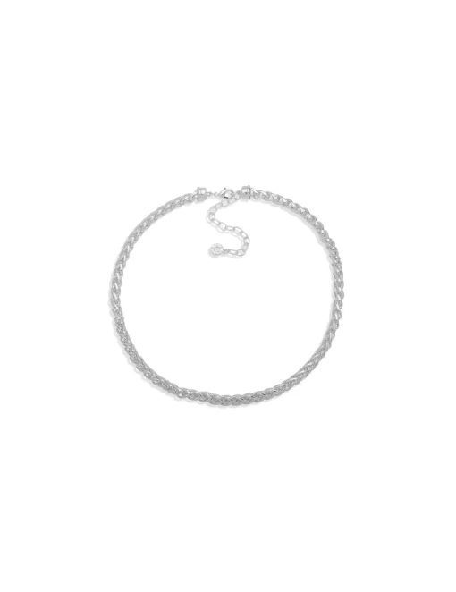 Clearance Anne Klein Silver-Tone Woven Chain Collar Necklace