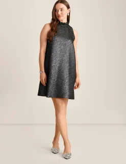 Cheap Anne Klein Sleeveless Shift With Ruffle Collar Gunmetal