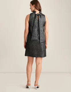 Cheap Anne Klein Sleeveless Shift With Ruffle Collar Gunmetal