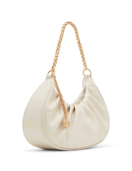 Best Anne Klein Small Smooth Stitched Quilted Crescent Shoulder Bag