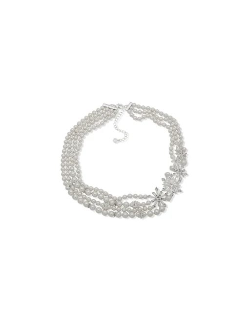 Flash Sale Anne Klein Snowflake Faux Pearl Multirow Necklace