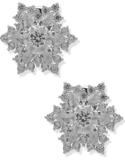New Anne Klein Snowflake Station Button Earring